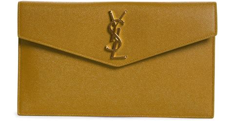 ysl uptown leather clutch|uptown calfskin leather envelope clutch.